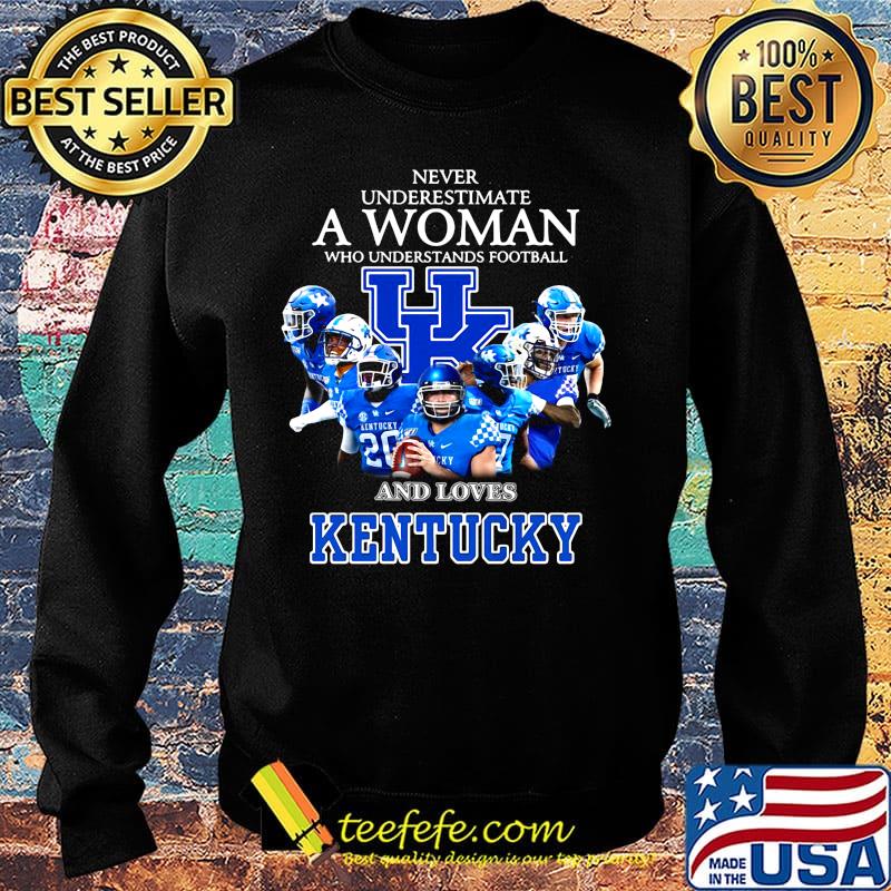Never underestimate a woman who understands football and loves kentucky logo s Sweater Never underestimate a woman who understands football and loves kentucky logo s Sweater