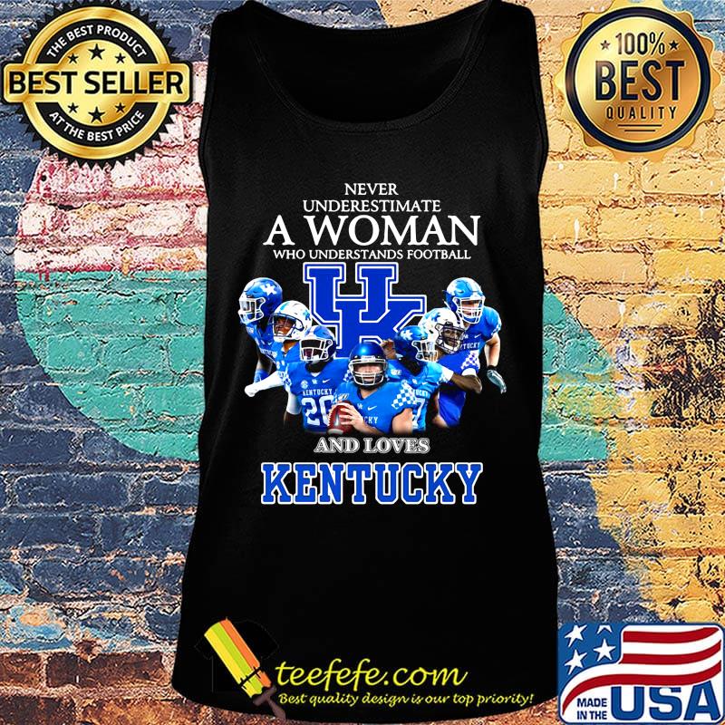 Never underestimate a woman who understands football and loves kentucky logo s Tank top Never underestimate a woman who understands football and loves kentucky logo s Tank top
