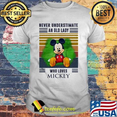 Never underestimate an old lady who loves mickey vintage retro shirt