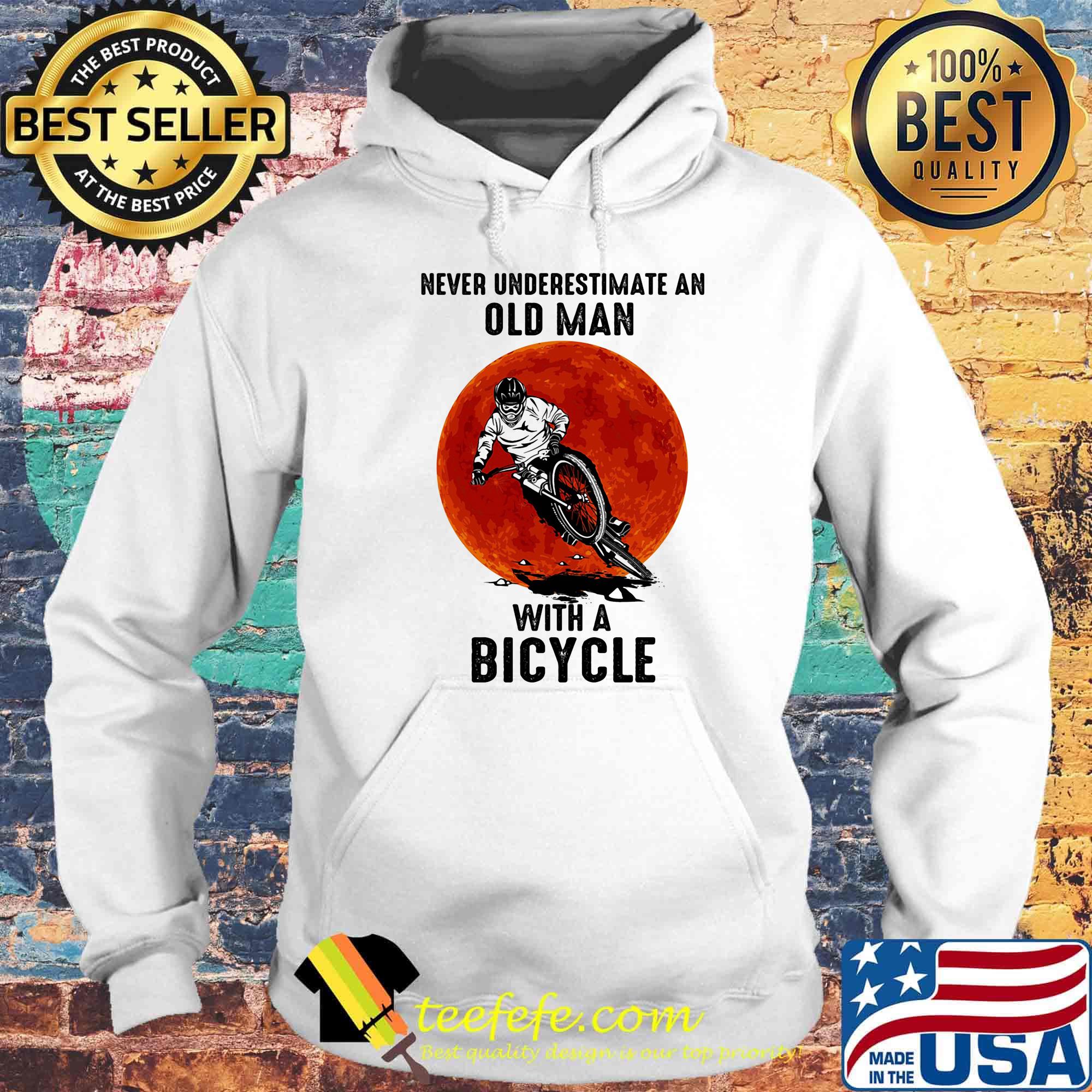 Never underestimate an old man with a bicycle sunset man s Hoodie Never underestimate an old man with a bicycle sunset man s Hoodie