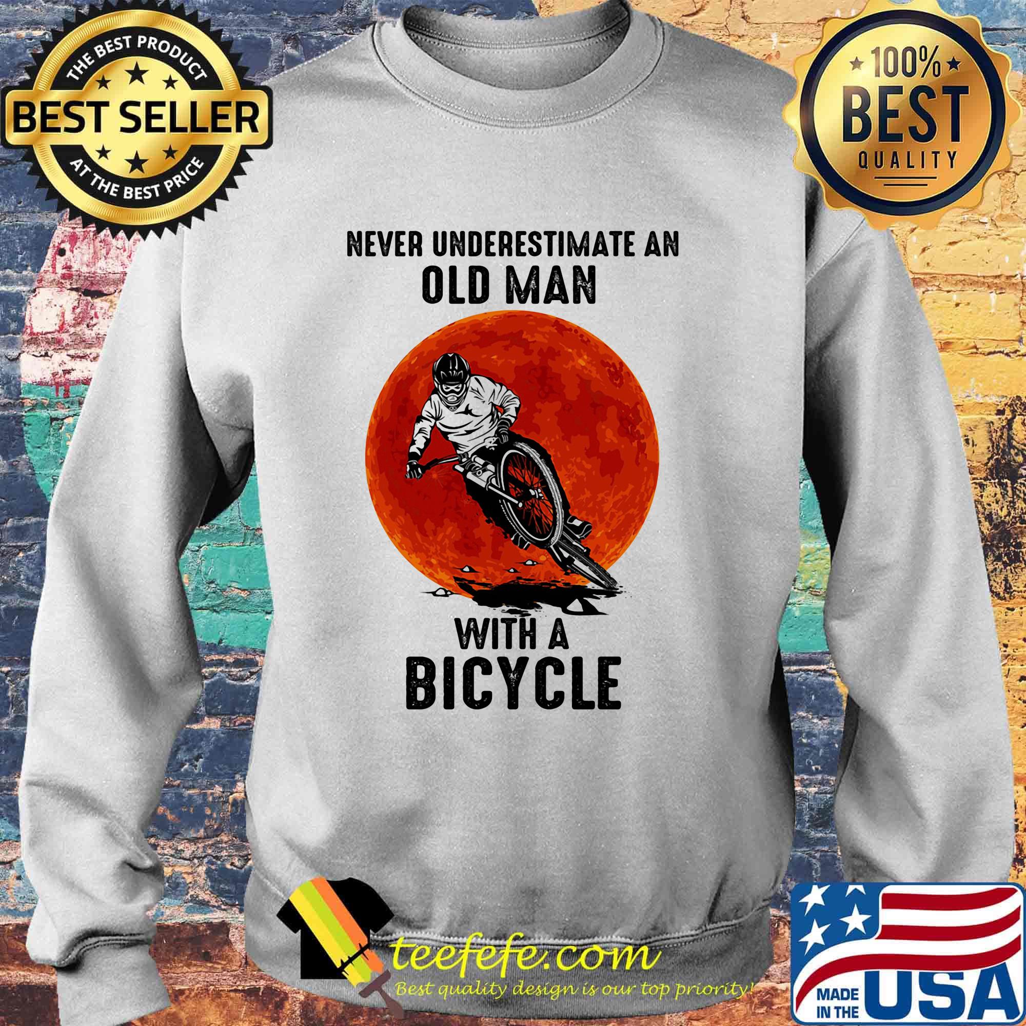 Never underestimate an old man with a bicycle sunset man s Sweater Never underestimate an old man with a bicycle sunset man s Sweater