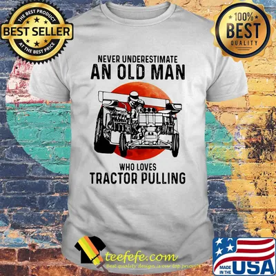 Never underestimate an old woman who loves tractor pulling sunset shirt