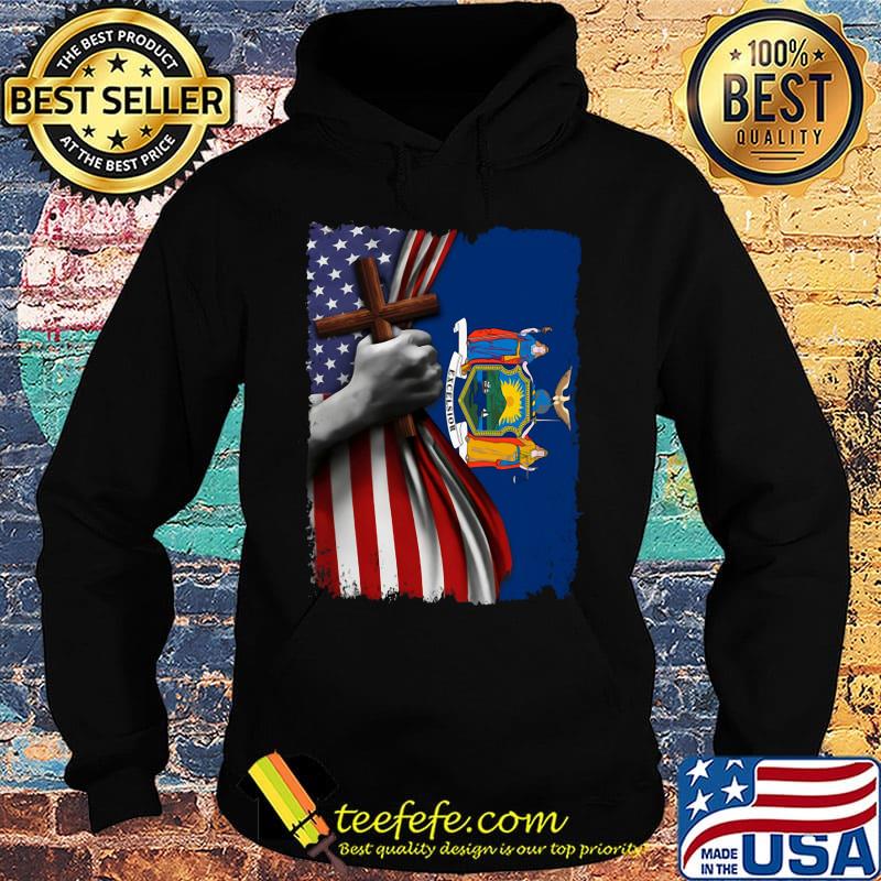 New york american flag cross happy independence day s Hoodie New york american flag cross happy independence day s Hoodie