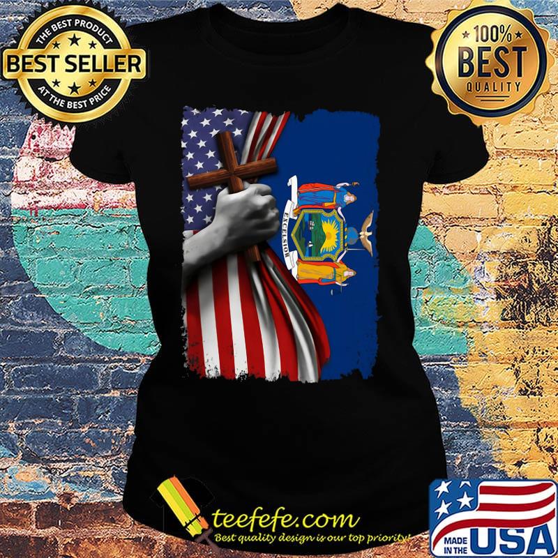 New york american flag cross happy independence day s Ladies tee New york american flag cross happy independence day s Ladies tee