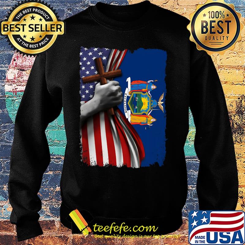 New york american flag cross happy independence day s Sweater New york american flag cross happy independence day s Sweater