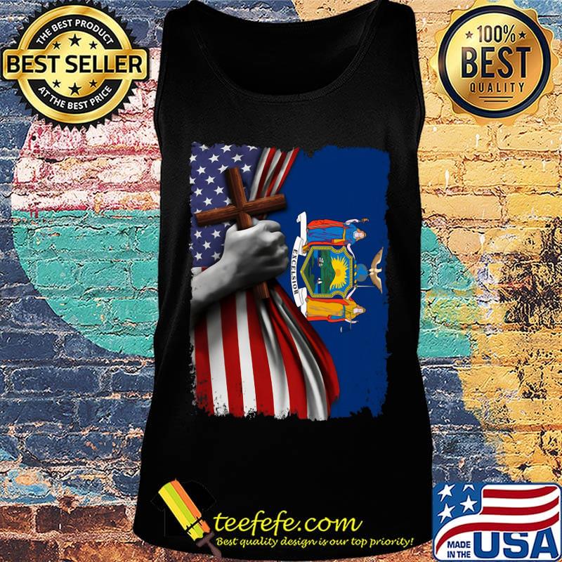 New york american flag cross happy independence day s Tank top New york american flag cross happy independence day s Tank top