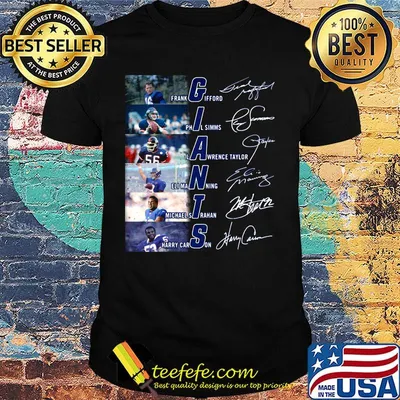 New york giants football players signatures shirt