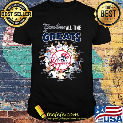 New york yankees all-time greats players signatures shirt