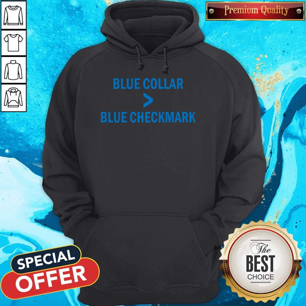 Nice Blue Collar Blue Checkmark Shirt