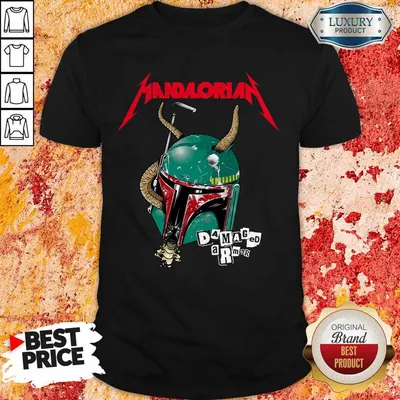 Nice Star Wars Metallica Mandalorian Damaged Armor Shirt