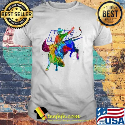 Nike logo riding a buffalo color shirt