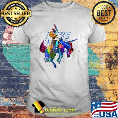 Nike logo riding a horse color shirt