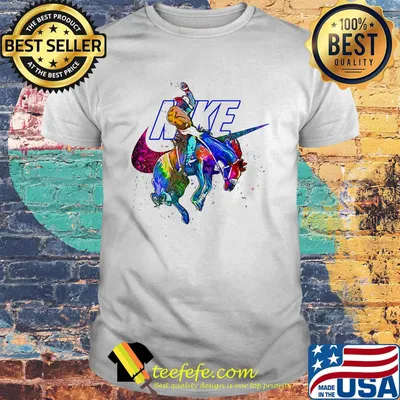 Nike logo riding a horse shirt