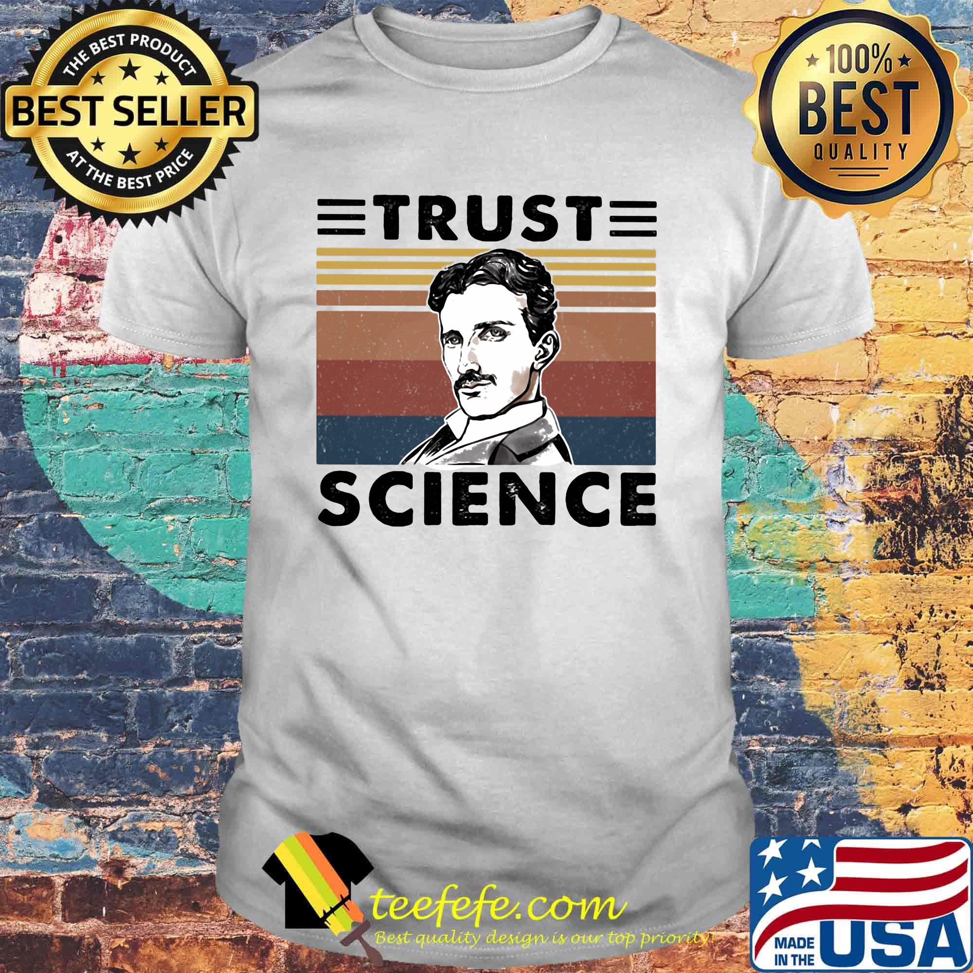 Nikola tesla trust science vintage retro shirt