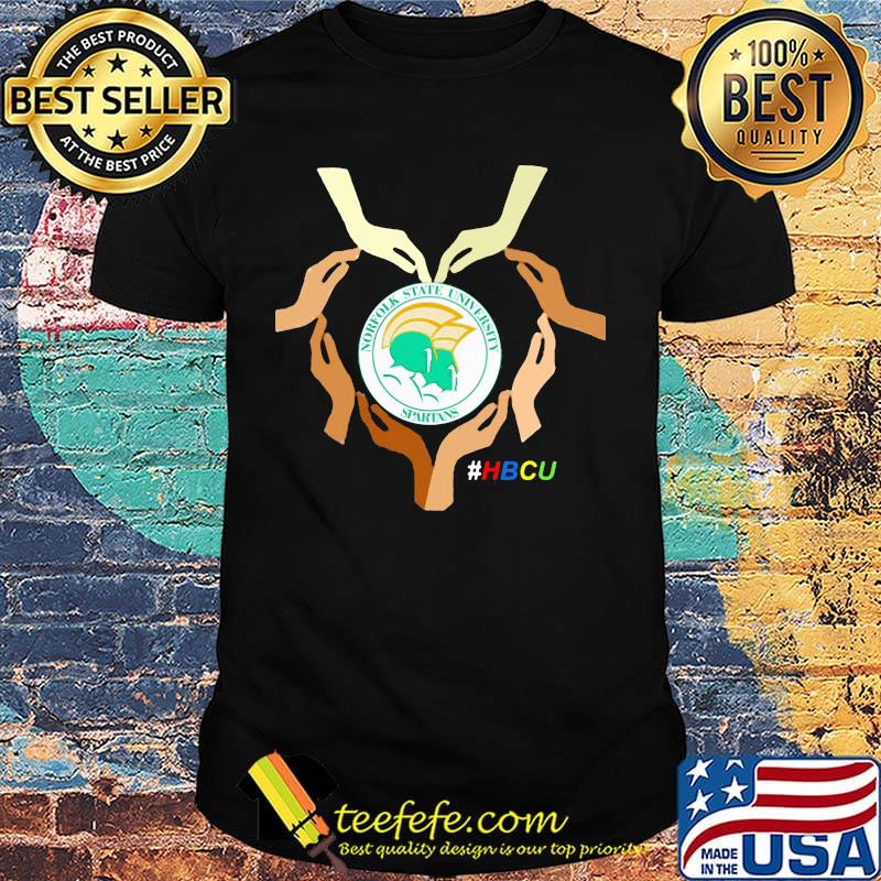 Norfolk state university spartans hbcu color skin heart black lives matter shirt