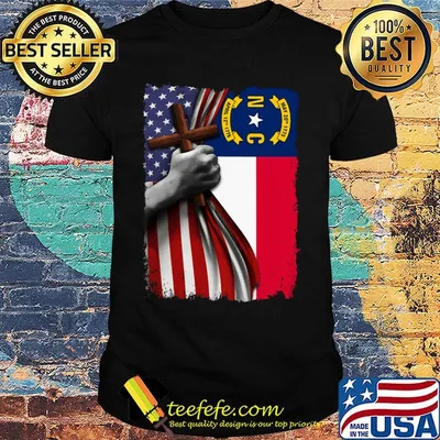 North carolina american flag cross happy independence day shirt
