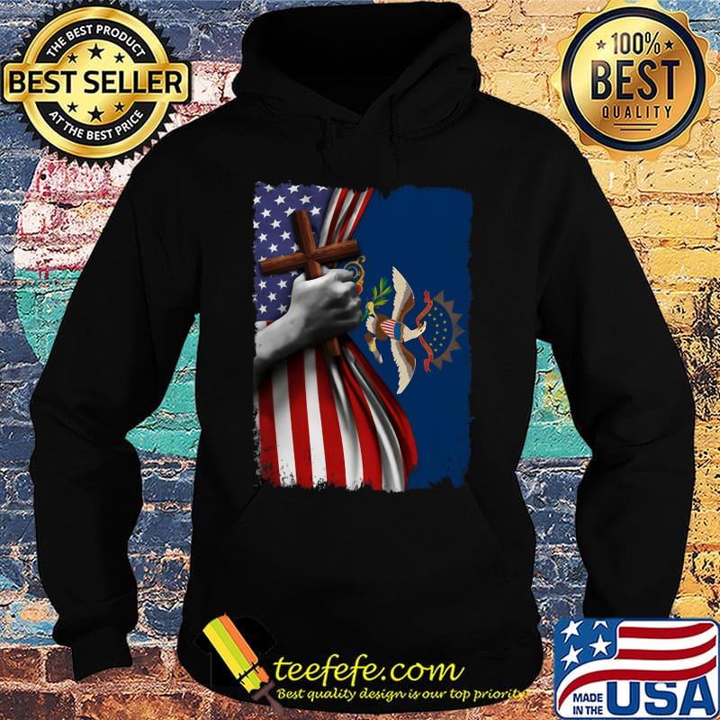 North dakota american flag cross happy independence day s Hoodie North dakota american flag cross happy independence day s Hoodie
