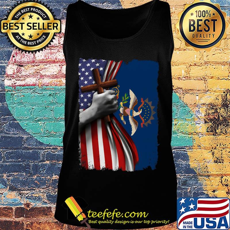 North dakota american flag cross happy independence day s Tank top North dakota american flag cross happy independence day s Tank top
