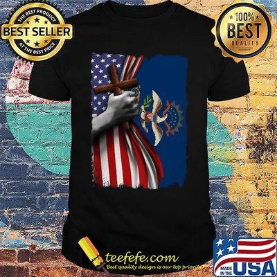 North dakota american flag cross happy independence day shirt