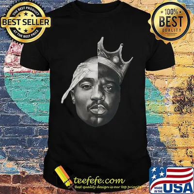 Notorious big biggie smalls x tupac shakur 2pac thug life poster shirt