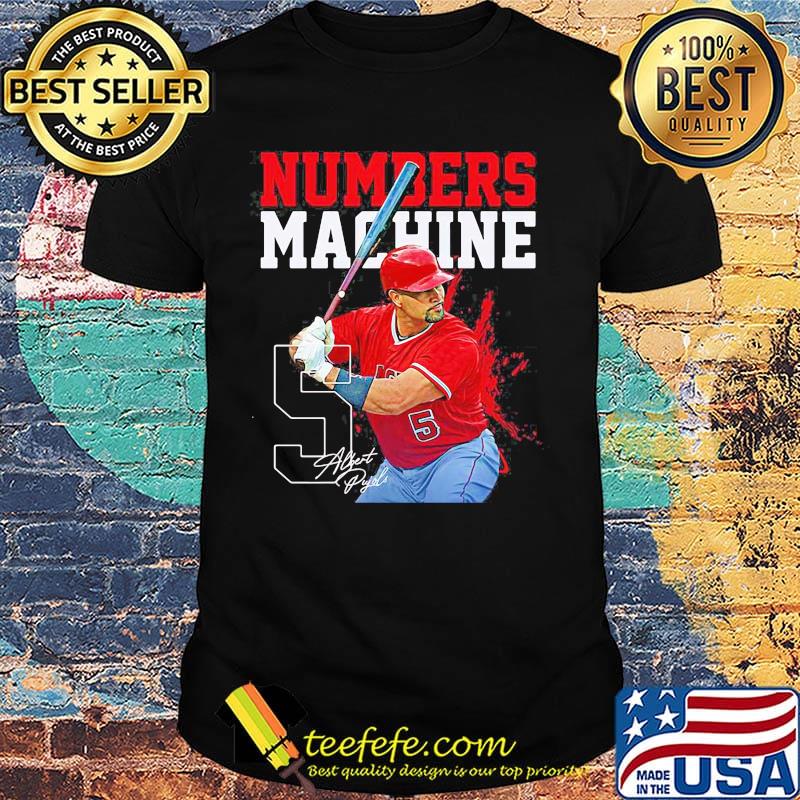Numbers machine 5 albert pyles baseball signature shirt