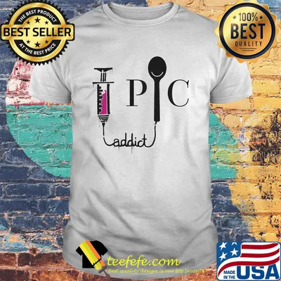 Nurse addict pic logo needle shirt