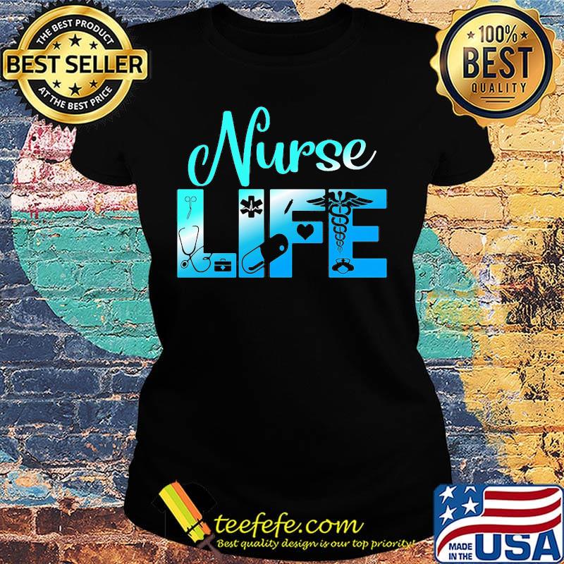 Nurse life medical logo heart medicine ear piece s Ladies tee Nurse life medical logo heart medicine ear piece s Ladies tee