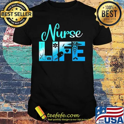 Nurse life medical logo heart medicine ear piece shirt