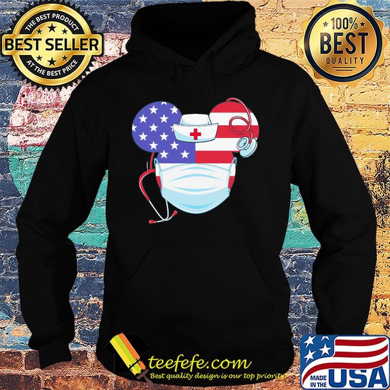 Nurse mickey mouse mask stethoscope american flag independence day s Hoodie Nurse mickey mouse mask stethoscope american flag independence day s Hoodie
