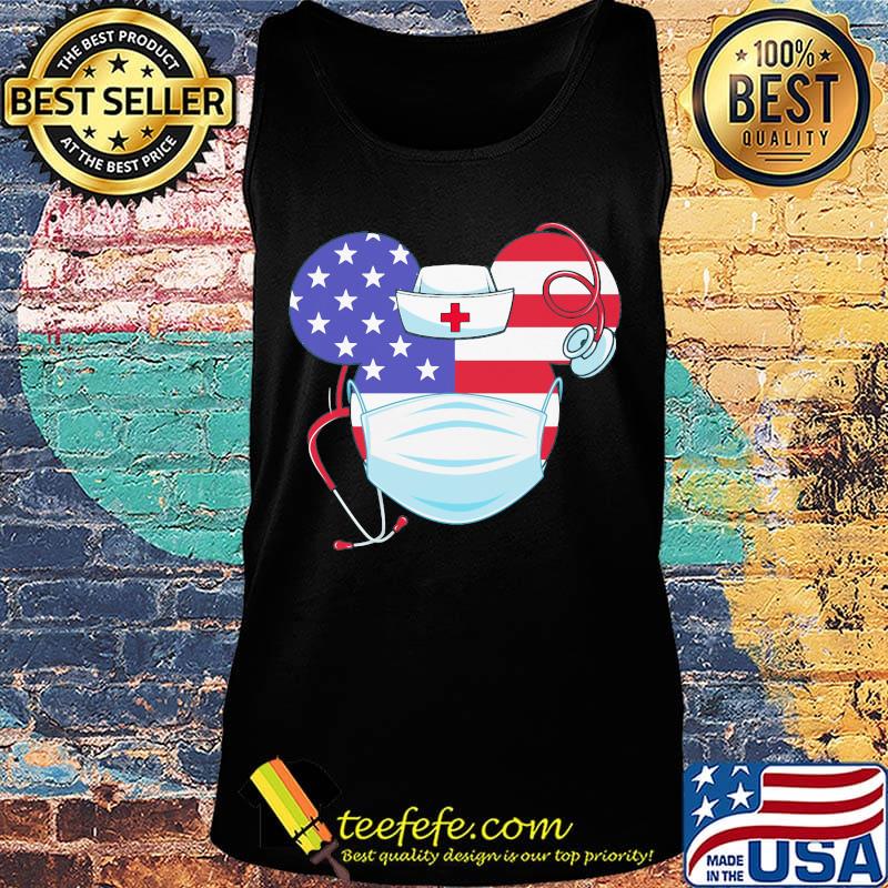 Nurse mickey mouse mask stethoscope american flag independence day s Tank top Nurse mickey mouse mask stethoscope american flag independence day s Tank top