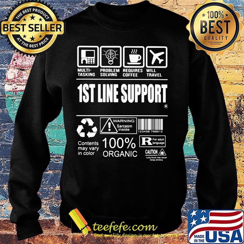 Official 1St Line Support Contents may vary in color Warning Sarcasm inside 100% Organic s Sweater Official 1St Line Support Contents may vary in color Warning Sarcasm inside 100% Organic s Sweater