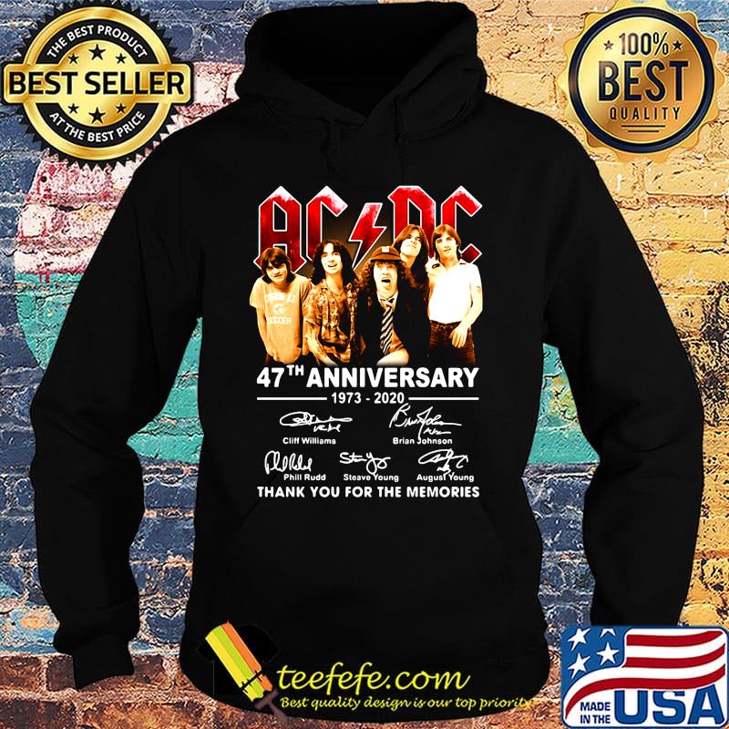 Official AC DC 47th anniversary 1973-2020 thank you for the memories s Hoodie Official AC DC 47th anniversary 1973-2020 thank you for the memories s Hoodie