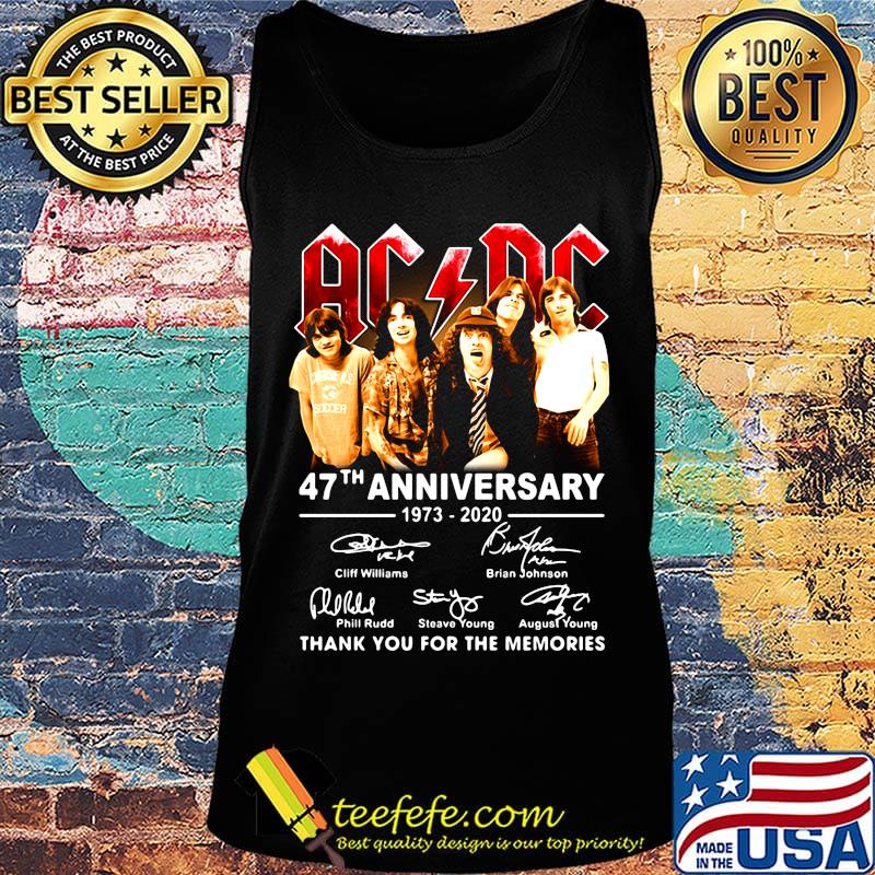 Official AC DC 47th anniversary 1973-2020 thank you for the memories s Tank top Official AC DC 47th anniversary 1973-2020 thank you for the memories s Tank top