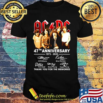 Official AC DC 47th anniversary 1973-2020 thank you for the memories shirt