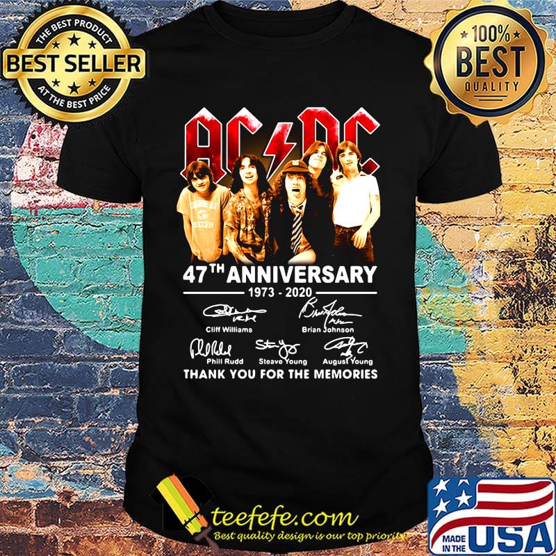 Official AC DC 47th anniversary 1973-2020 thank you for the memories shirt Official AC DC 47th anniversary 1973-2020 thank you for the memories shirt