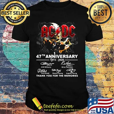 Official AC DC 47Th anniversary 1973-2020 thank you for the memories signature shirt