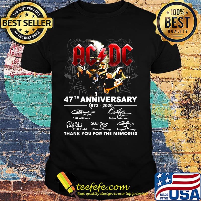 Official AC DC 47Th anniversary 1973-2020 thank you for the memories signature shirt