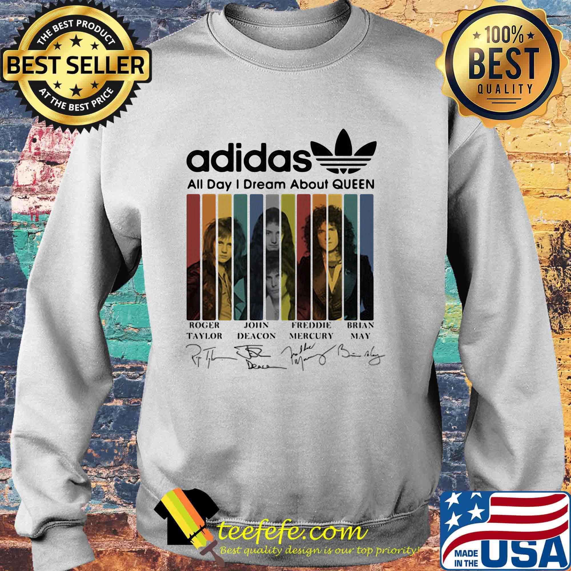 Official Adidas All day I dream about Queen Band Signatures s Sweater Official Adidas All day I dream about Queen Band Signatures s Sweater