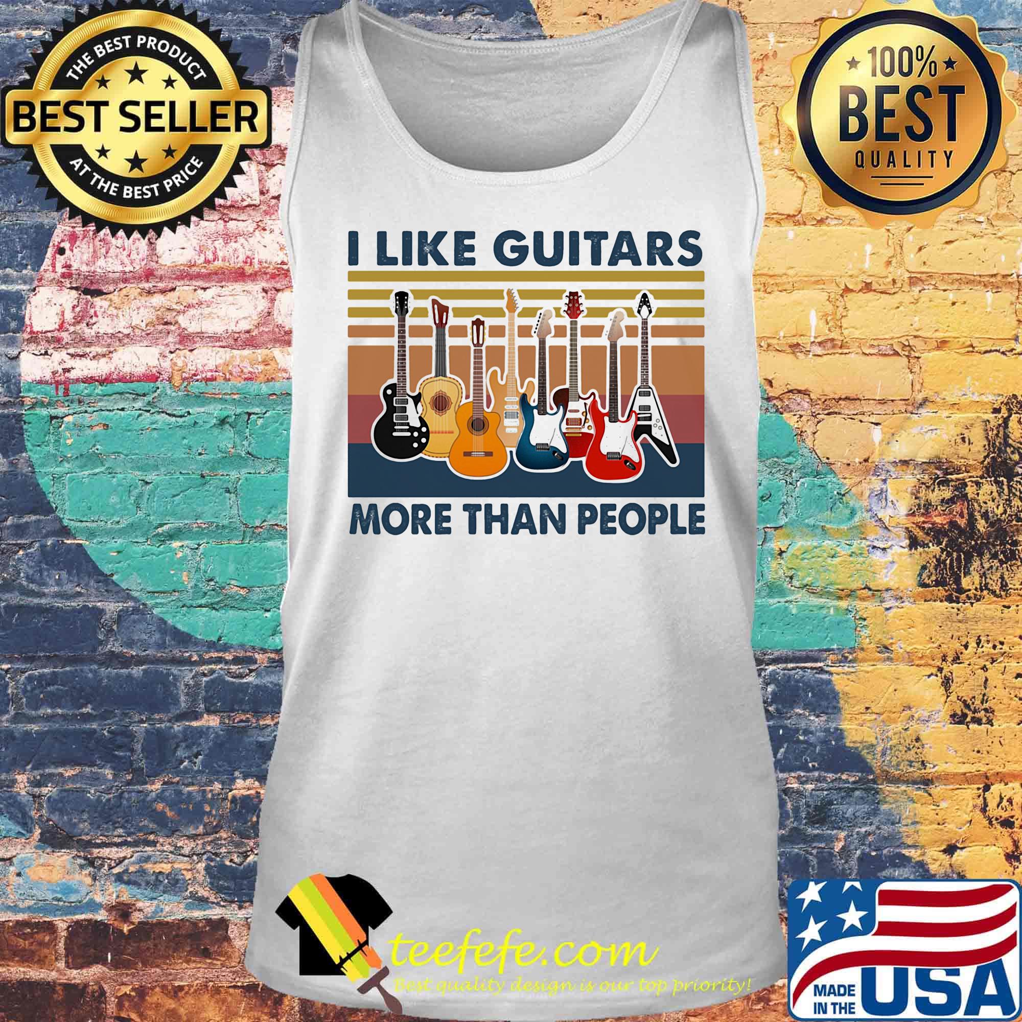 Official I like guitars more than people vintage retro s Tank top Official I like guitars more than people vintage retro s Tank top