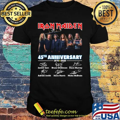 Official Iron Maiden 45th anniversary 1975-2020 signature shirt