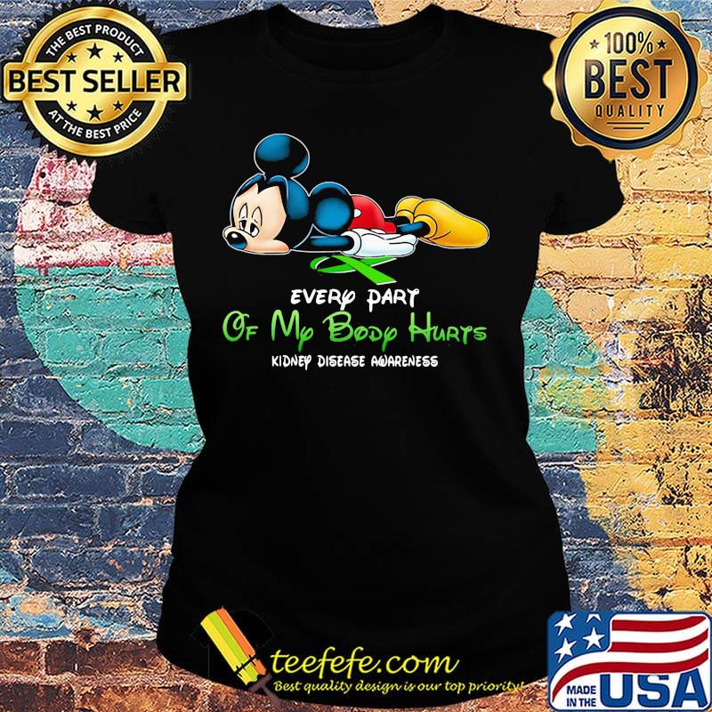 Official Mickey mouse every part of my body hurts fibromyalgia awareness s Ladies tee Official Mickey mouse every part of my body hurts fibromyalgia awareness s Ladies tee