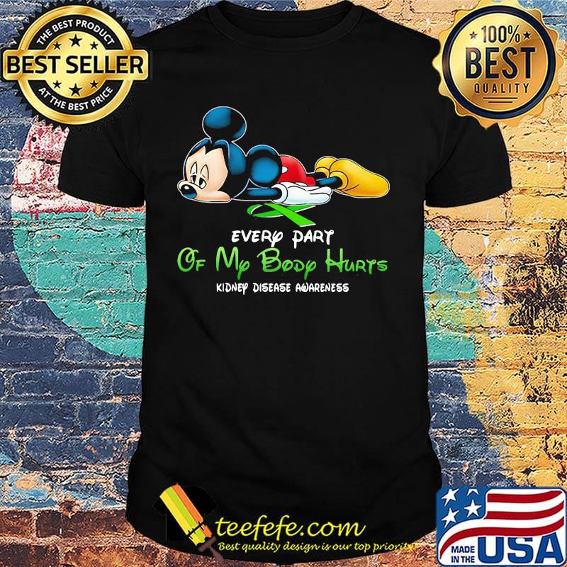 Official Mickey mouse every part of my body hurts fibromyalgia awareness shirt
