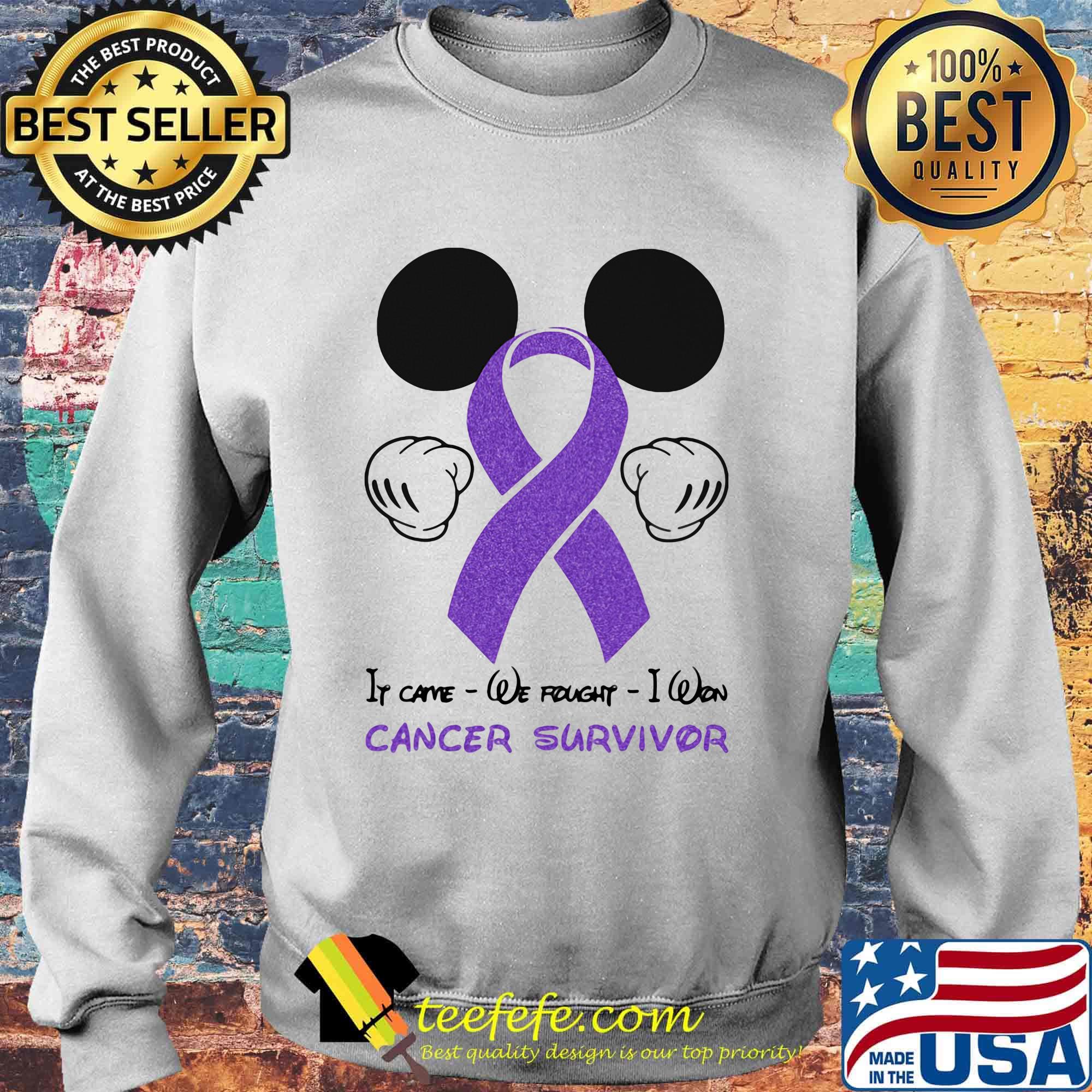 Official Mickey mouse If came we fought I won cancer survivor s Sweater Official Mickey mouse If came we fought I won cancer survivor s Sweater