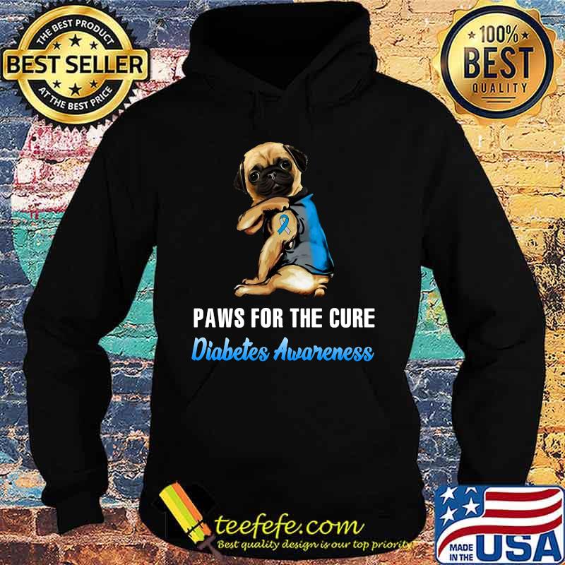 Official Paws for the cure Diabetes Awareness Pug s Hoodie Official Paws for the cure Diabetes Awareness Pug s Hoodie