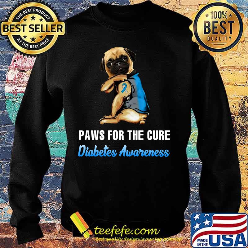 Official Paws for the cure Diabetes Awareness Pug s Sweater Official Paws for the cure Diabetes Awareness Pug s Sweater