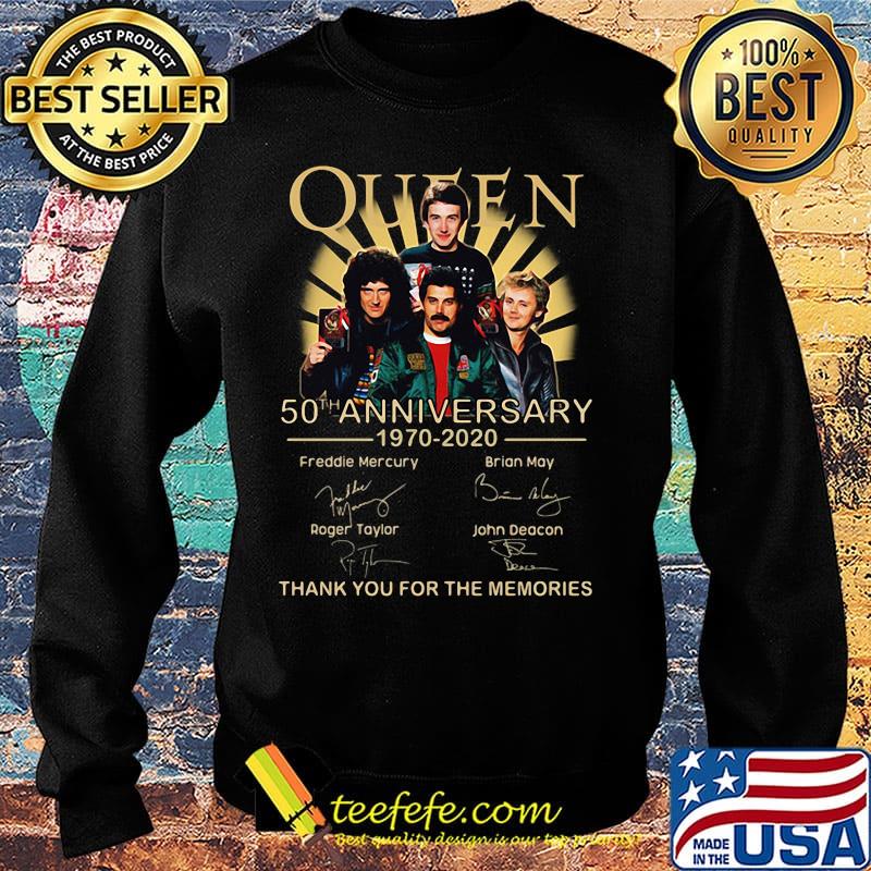 Official Queen 50Th anniversary 1970-2020 Signatures Thank you for the memories s Sweater Official Queen 50Th anniversary 1970-2020 Signatures Thank you for the memories s Sweater