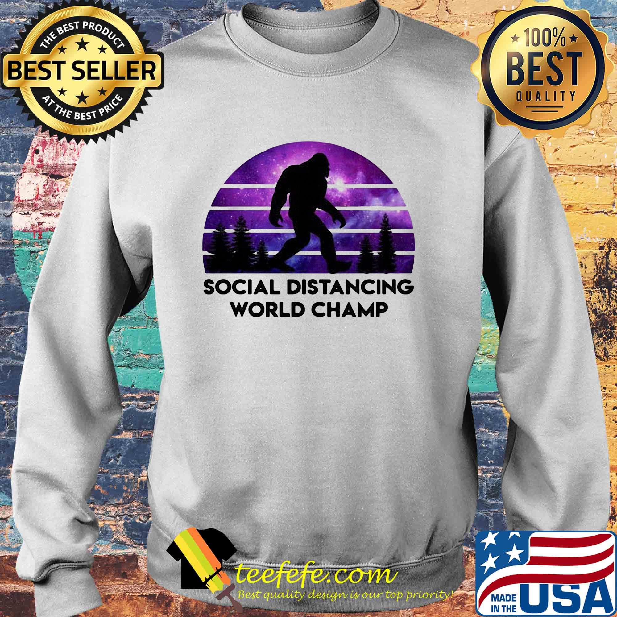 Official Social Distancing World Champ Bigfoot s Sweater Official Social Distancing World Champ Bigfoot s Sweater
