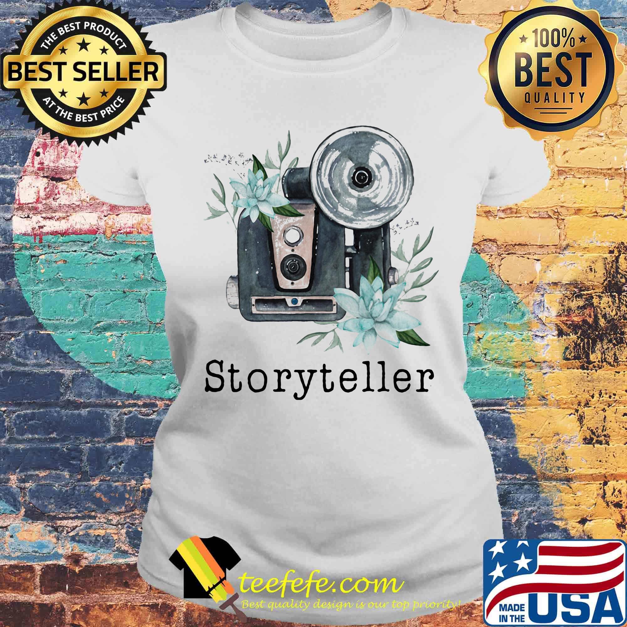 Official Storyteller Floral Camera Shirt Laides tee Official Storyteller Floral Camera Shirt Laides tee
