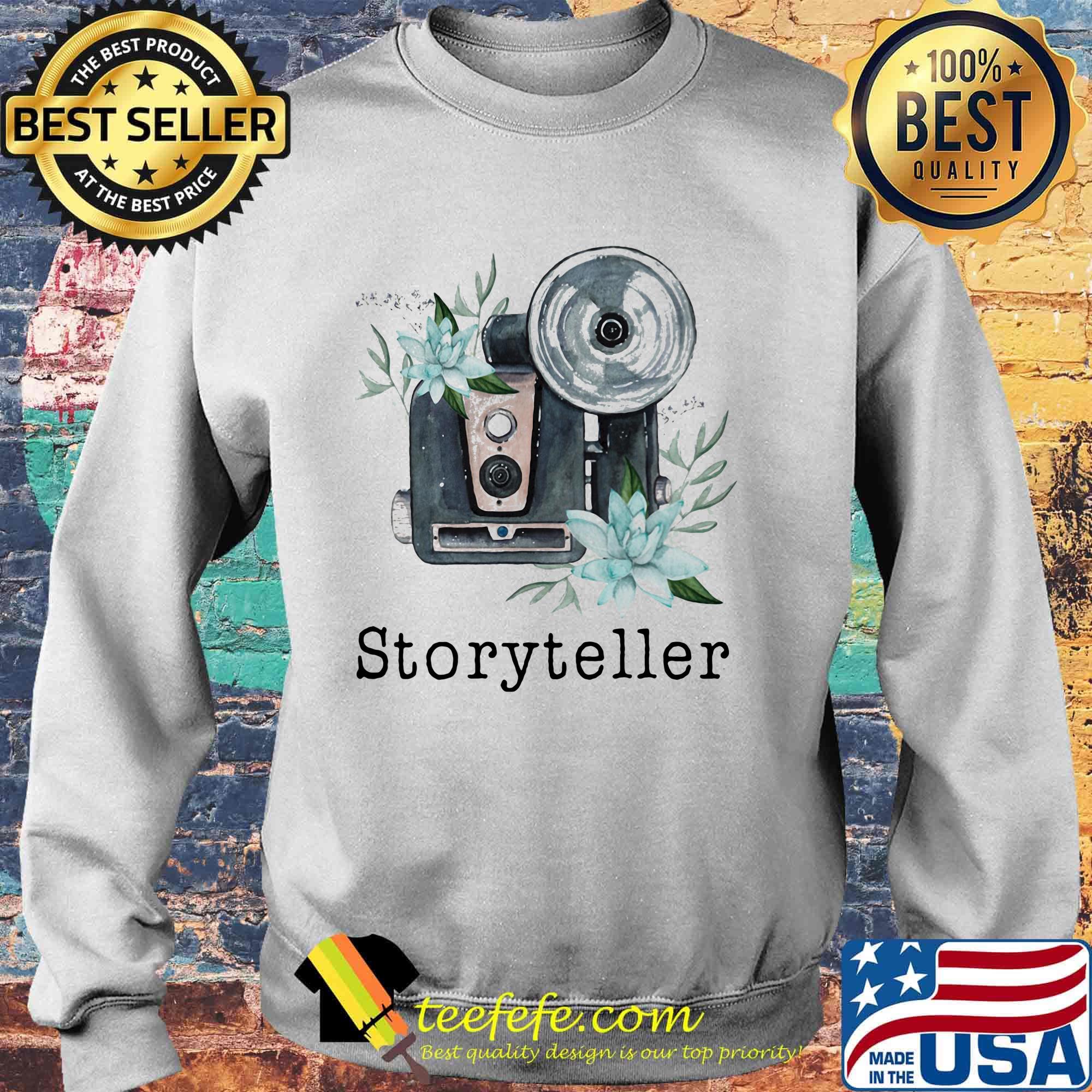 Official Storyteller Floral Camera Shirt Sweater Official Storyteller Floral Camera Shirt Sweater