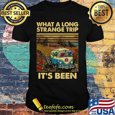 Official What A Long Strange Trip It's Been Car Bear Vintage Retro Shirt